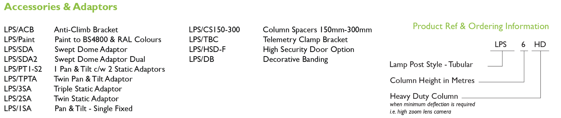 Lamp Post CCTV Base & Windload Specification